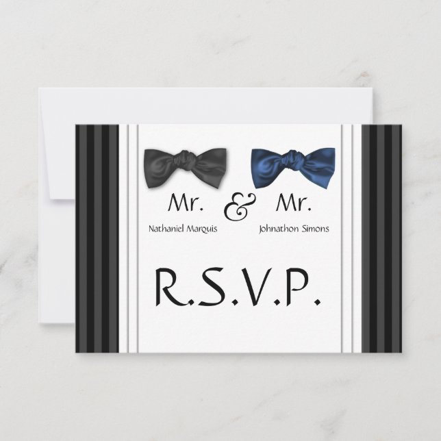 Bow Ties & Pin Stripe OSA kort (Framsida)