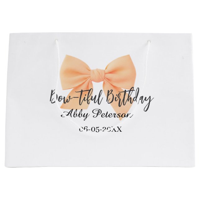 Bow-tiful birthday orange bow name date simple pas (Framsidan)