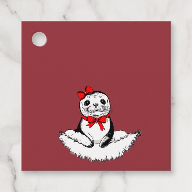 Bow-tiful Seal – Christmas Edition Gåvor Etiketter (Framsida)