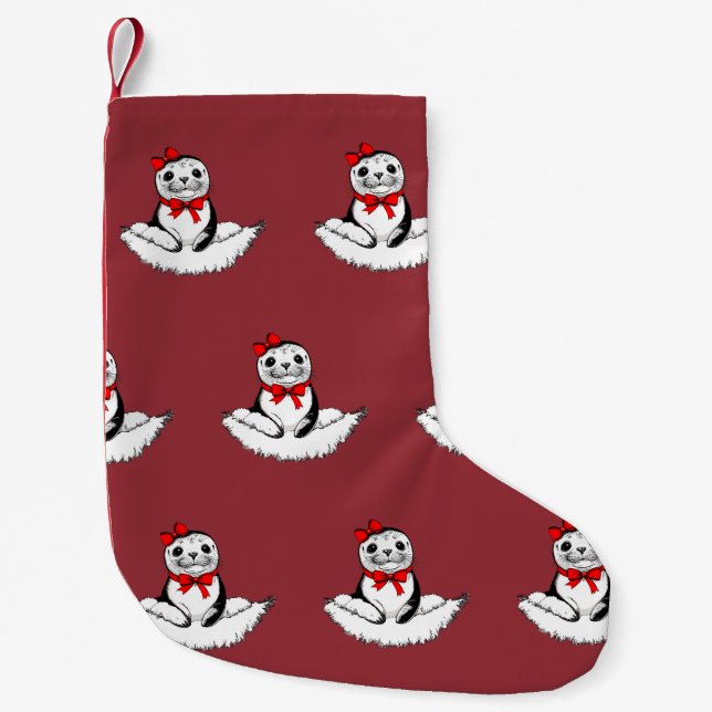 Bow-tiful Seal – Christmas Edition Liten Julstrumpa (Framsidan)