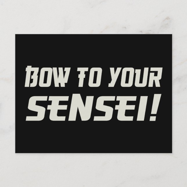 Bow till Sensei! Vykort (Framsida)