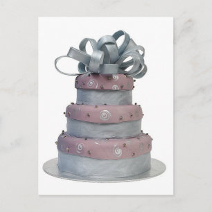 Bow Topped Bröllop Cake Vykort