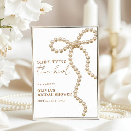 Bow Tying the Knot Bridal Shower Welcome Sign Poster