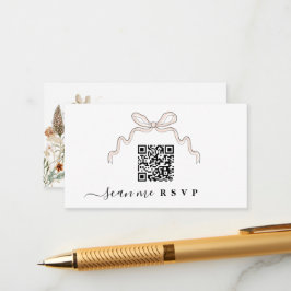 Bow Wildblommor Bröllop webbplats för in QR CODE Tilläggskort