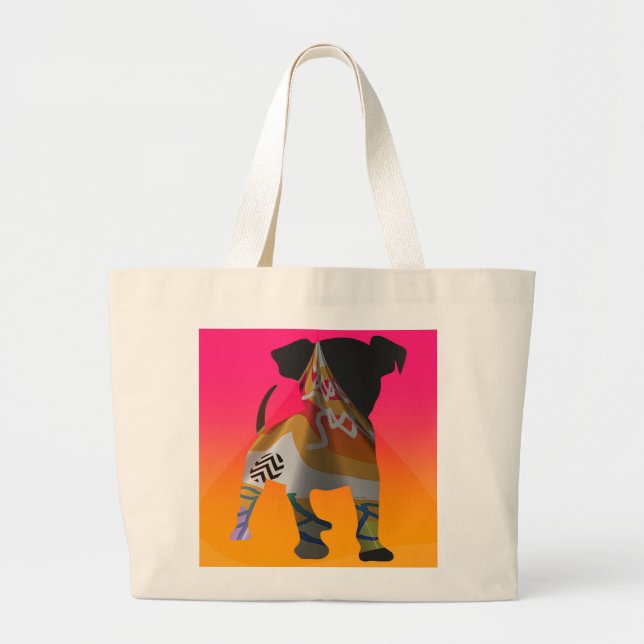 Bow Wow Doggie Tote Bag Jumbo Tygkasse (Framsidan)