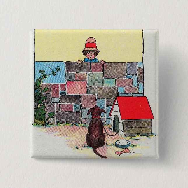 Bow-wow-wow! Vems hund är du? Nursery Rhyme Knapp (Framsida)