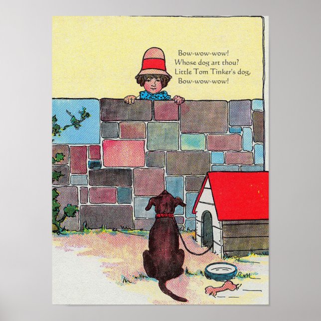 Bow-wow-wow! Vems hund är du? Nursery Rhyme Poster (Framsidan)
