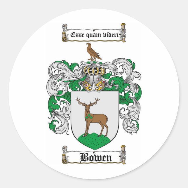 BOWEN FAMILY CREST - BOWWEN JACKAR AV ARM RUNT KLISTERMÄRKE (Framsida)