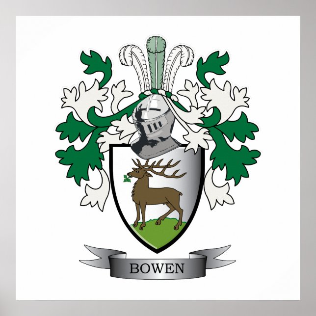 Bowen Family Crest Jackar om Arm Poster (Framsidan)