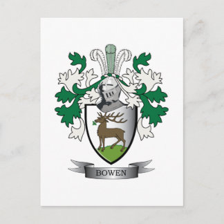 Bowen Family Crest Jackar om Arm Vykort