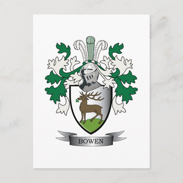Bowen Family Crest Jackar om Arm Vykort (Framsida)