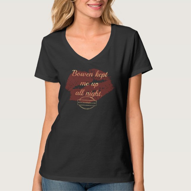 Bowen höll mig upp all nattT-tröja, svart T-shirt (Framsida)