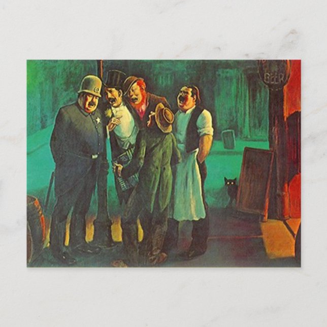 BOWERY FRIENES IN AN GLD NEIGHBORHOOD POSTCARD VYKORT (Framsida)