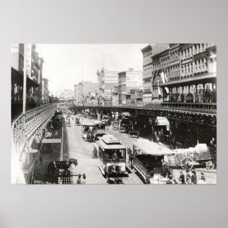 Bowery på Canal Street New York City 1895 Poster