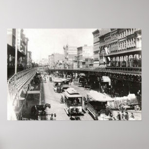 Bowery på den kanalgataNew York City 1895 Poster
