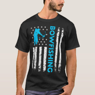 Bowfish US Flagga Vintage Fishing Bowfish Hunter T Shirt