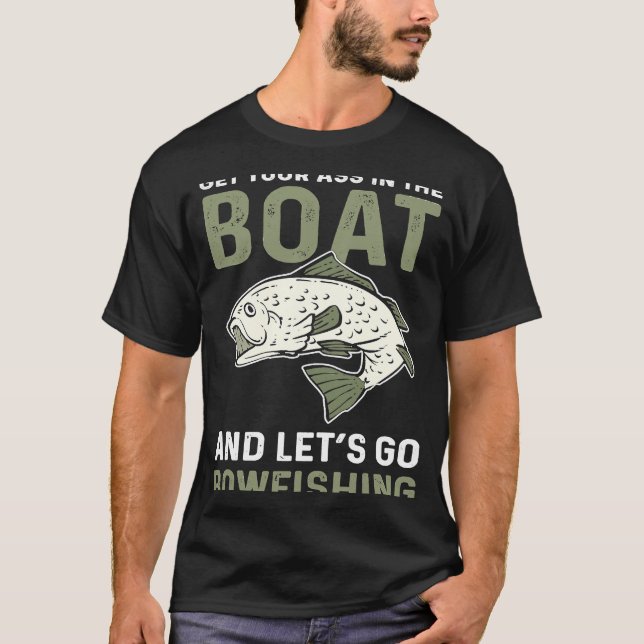 Bowfisher Bowhunting Letu2019s Go Bowfishing T Shirt (Framsida)