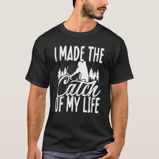 Bowfishing Just Married Catch of Life Bowfisher Bo T Shirt (Framsida)