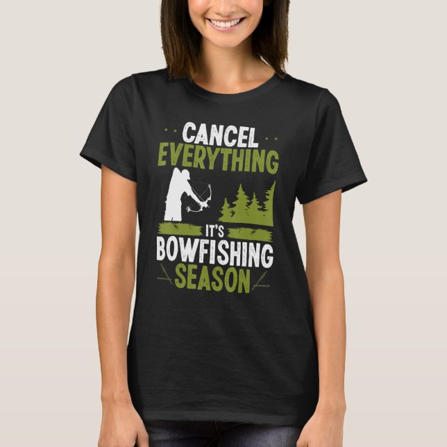 Bowfishing Season Airboat Fisherman Bow Hunter Bow T Shirt (Framsida)