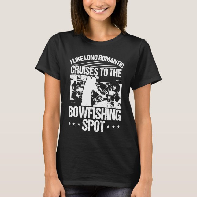 Bowfishing Spot Bowfisher Bowhunter Airboat Archer T Shirt (Framsida)