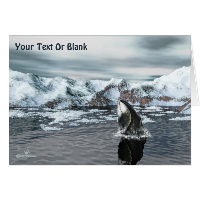 Bowhad Whale Hälsningskort (Framsidan Horizontal)