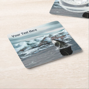 Bowhad Whale Underlägg Papper Kvadrat