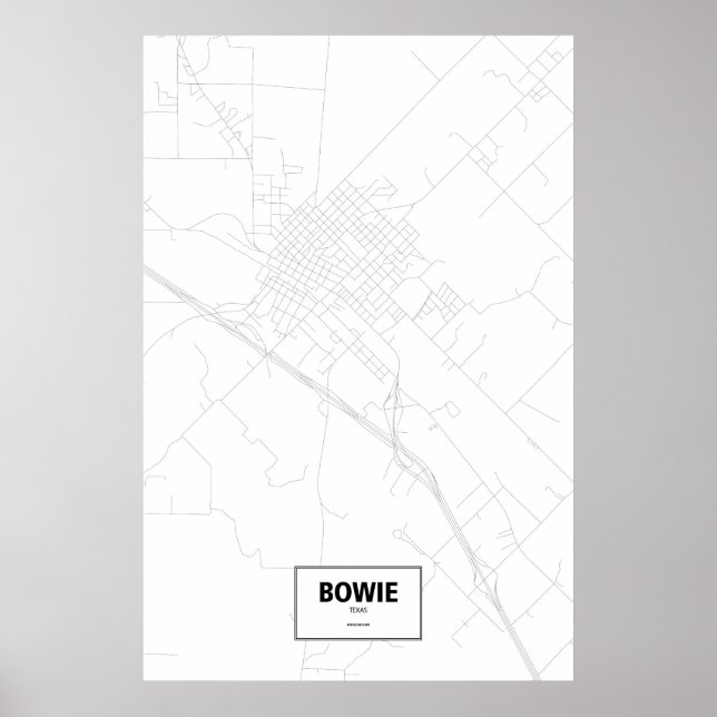 Bowie, Texas (svart på vit) Poster (Framsidan)