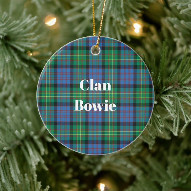 Bowieklanens antika tartan julgransprydnad keramik (Träd)