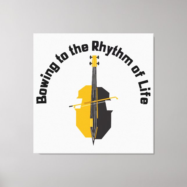 Bowing till Livets Rytm Cello Canvastryck (Framsida)