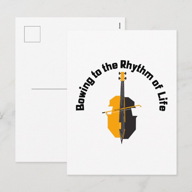 Bowing till Livets Rytm Cello Helg Vykort (Fram/baksida)