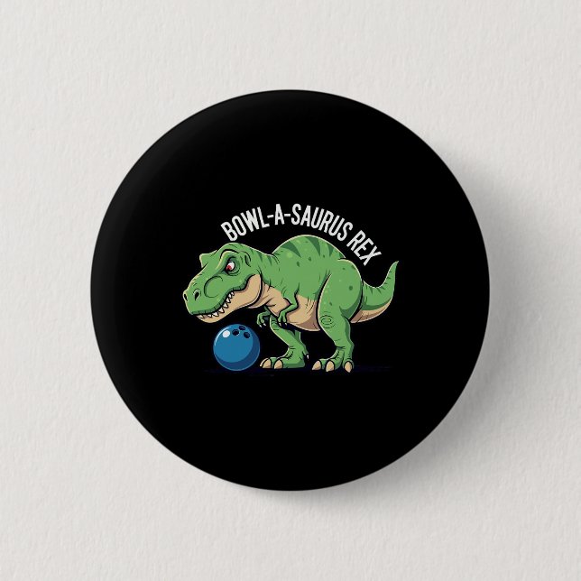 Bowl-a-saurus Rex Rolig Dinosaur Bowling Humor Pun Knapp (Framsida)
