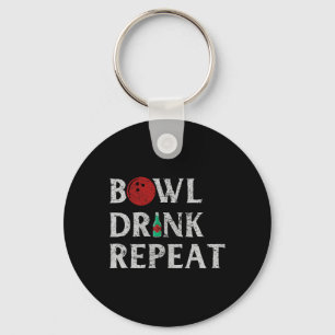 Bowl Drick Upprepa Cool Bowlingspel Drickande Älsk Nyckelring
