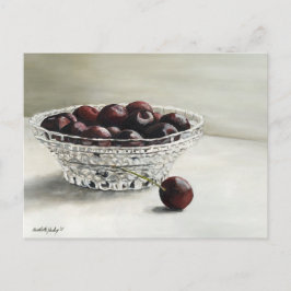 Bowl Fullt av Cherries Art Postcard Vykort