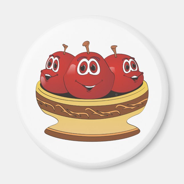 Bowl fullt of Cherries Tecknad Magnet (Framsidan)