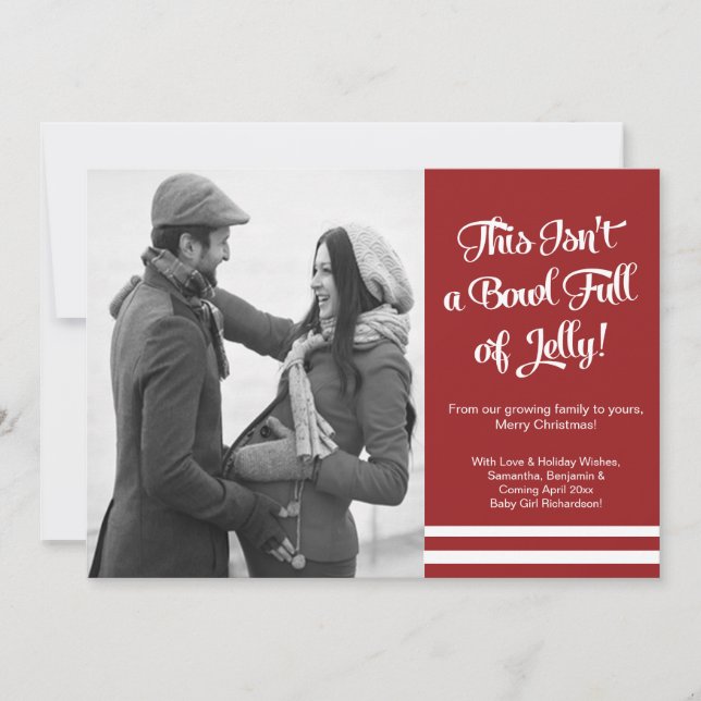 Bowl Jelly Gravid Photo Announcement Card Meddelande (Framsida)