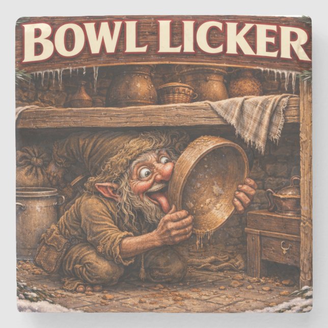 Bowl Licker Icelandic Yule Lad Stenunderlägg (Framsidan)