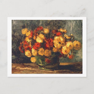 Bowl med Chrysanthemums Van Gogh Fine Art Vykort