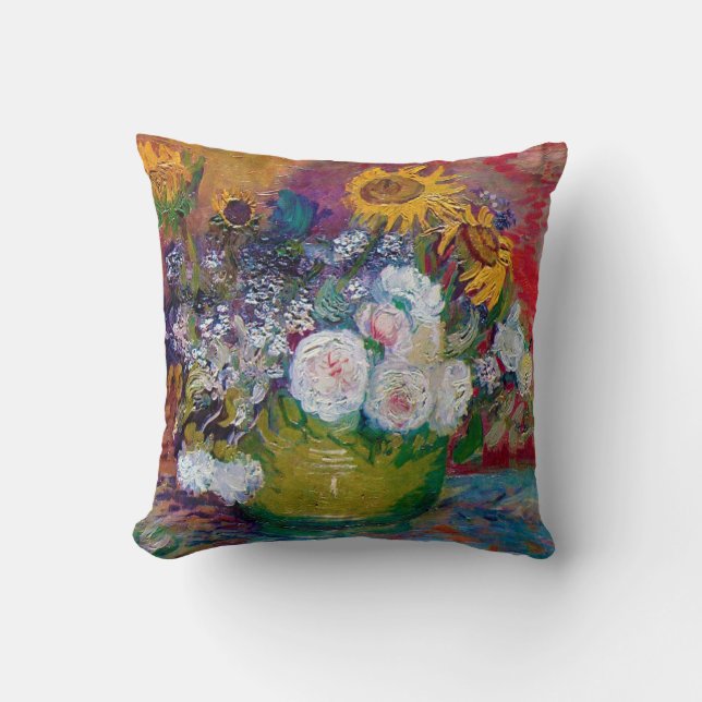 Bowl med Flowers, Van Gogh Kudde (Framsida)