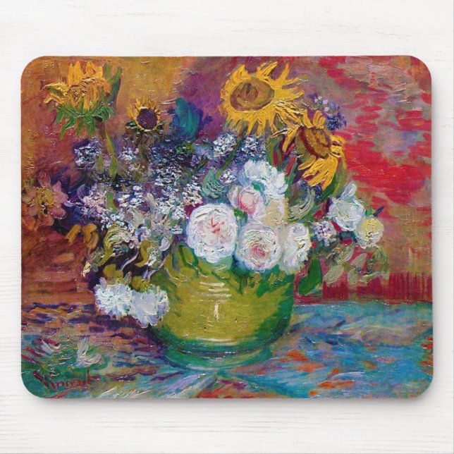 Bowl med Flowers, Van Gogh Musmatta (Framsidan)