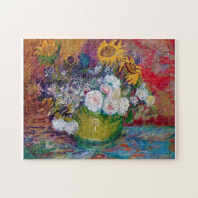 Bowl med Flowers, Van Gogh Pussel (Horisontell)