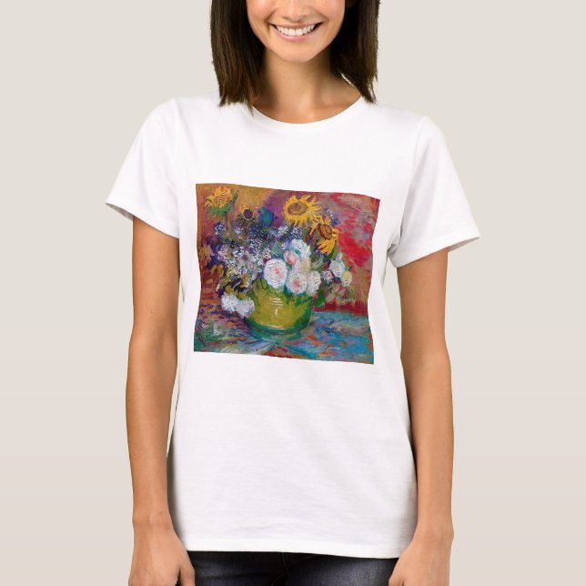 Bowl med Flowers, Van Gogh T Shirt (Framsida)