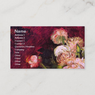 Bowl med Peonies och Ro Van Gogh Fine Art Visitkort