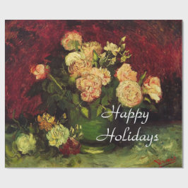 Bowl med Peonies och Ro, Vincent van Gogh. Presentpapper