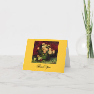Bowl med Peonies och Ro, Vincent van Gogh Tack Kort