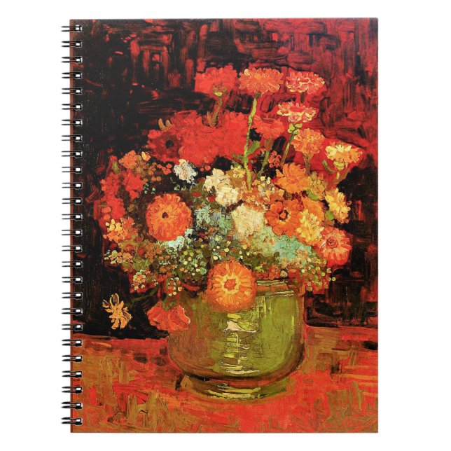 Bowl med Zinnias av Vincent van Gogh, Anteckningsbok (Framsidan)