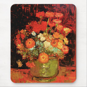 Bowl med Zinnias av Vincent van Gogh, Musmatta