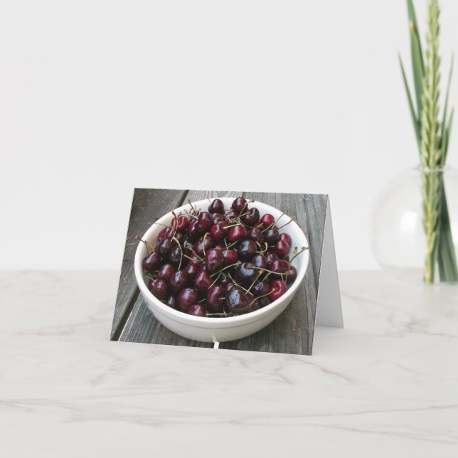 Bowl of Cherries Notecard Kort (Framsida)