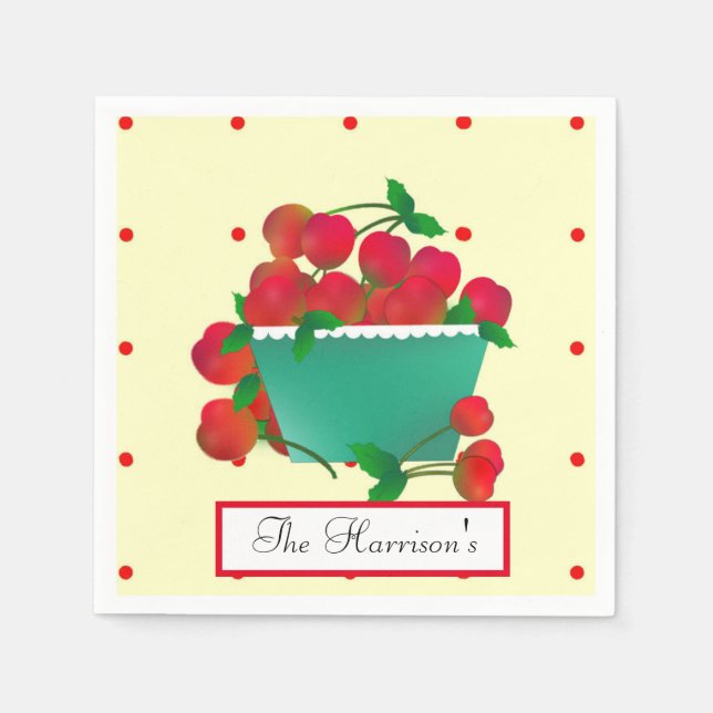 Bowl of Cherries Papper Napkins Pappersservett (Framsidan)
