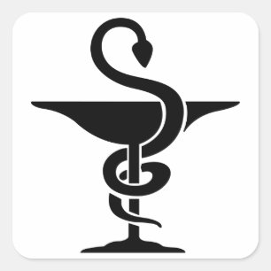 Bowl of Hygieia Fyrkantigt Klistermärke