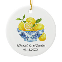 Bowl of Lemons Chinoiserie Personligt bröllp Keeps